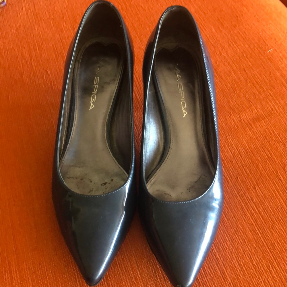 Patent Leather Navy Pumps